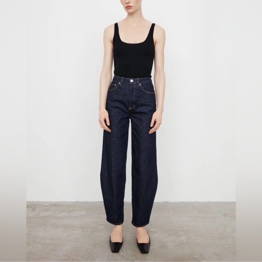 Toteme dark denim barrel jeans